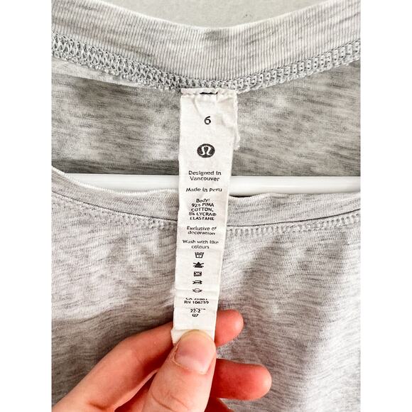 Women's Lululemon Cates Tee Heathered Core Ultra Light Grey 6 - Picture 3 of 4